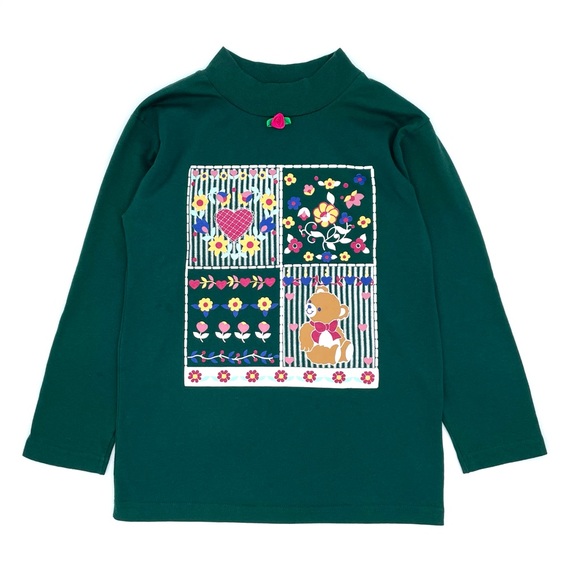 GUC VTG Joggles “Ugly Sweater”, Valentine’s Day Floral Hearts Top in Green 14 - Picture 1 of 11